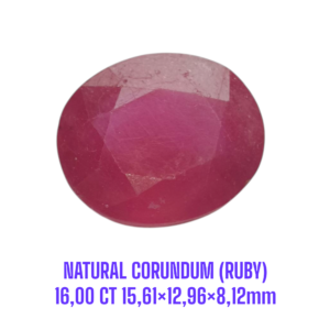 LOOSESTONE NATURAL CORUNDUM RUBY (YAQOOT) 16,00 ct 15,61×12,96×8,12mm