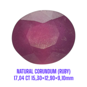 LOOSESTONE NATURAL CORUNDUM RUBY (YAQOOT) 17,04 ct 15,30×12,90×9,10mm