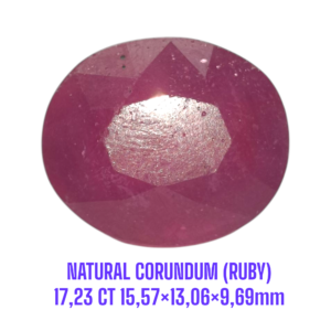 LOOSESTONE NATURAL CORUNDUM RUBY (YAQOOT) 17,23 ct 15,57×13,06×9,69mm