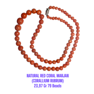 KALUNG NATURAL RED CORAL MARJAN (CORALLIUM RUBRUM) 23,97 Gr 4,5-9,5mm 79 Beads (Include Jewelry Card Aviannoor Gems Lab)