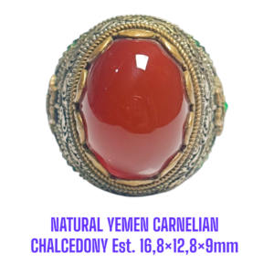NATURAL YEMEN CARNELIAN CHALCEDONY (YAMAN AHMAR MERAH) Est. 27,4×19×5mm