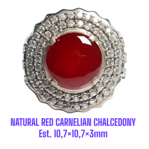 NATURAL RED CARNELIAN CHALCEDONY Est. 10,7×10,7×3mm