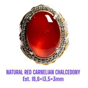 NATURAL RED CARNELIAN CHALCEDONY Est. 18,6×13,5×3mm