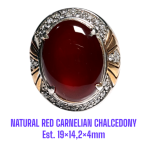 NATURAL RED CARNELIAN CHALCEDONY Est. 19×14,2×4mm