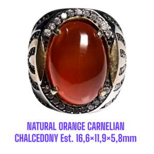 NATURAL ORANGE CARNELIAN CHALCEDONY Est. 16,6×11,9×5,8mm