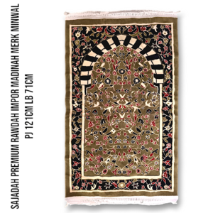 SAJADAH PREMIUM RAWDAH IMPOR MADINAH MERK MINWAL PJ 121CM LB 71CM