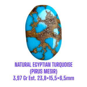 LOOSESTONE NATURAL EGYPTIAN TURQUOISE (PIRUS MESIR) 3,97 Gr Est. 23,8×15,5×6,5mm