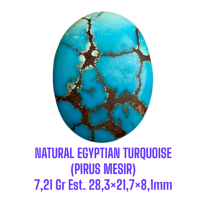LOOSESTONE NATURAL EGYPTIAN TURQUOISE (PIRUS MESIR) 7,21 Gr Est. 28,3×21,7×8,1mm