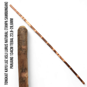 TONGKAT KAYU LUZ ASLI LURUS NATURAL (TANPA SAMBUNGAN) PJ 134Cm TB 23,8–28,6mm