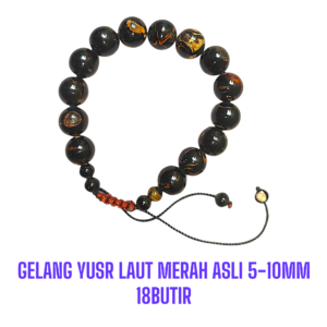 GELANG YUSR LAUT MERAH ASLI 5-10MM 18 BUTIR