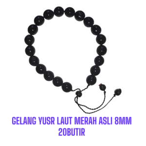 GELANG YUSR LAUT MERAH ASLI 8MM 20 BUTIR