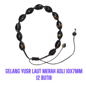 GELANG YUSR LAUT MERAH ASLI 10X7MM 12 BUTIR