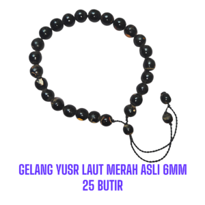 GELANG YUSR LAUT MERAH ASLI 6MM 25 BUTIR