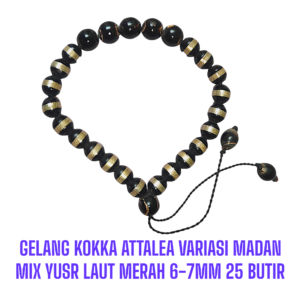 GELANG KOKKA ATTALEA VARIASI MADAN MIX YUSR LAUT MERAH 6-7MM 25 BUTIR