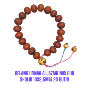 GELANG UNNAB ALJAZAIR MIX OUD SHOLIB 10X8,5MM 20 BUTIR