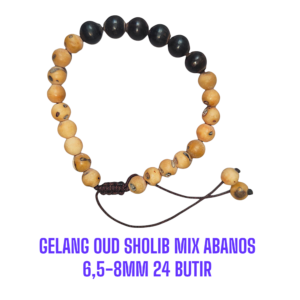 GELANG OUD SHOLIB MIX ABANOS 6,5-8MM 24 BUTIR