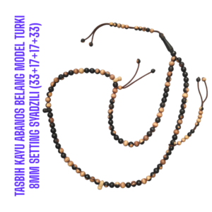 TASBIH KAYU ABANOS BELANG MODEL TURKI 8MM SETTING SYADZILI (33+17+17+33)
