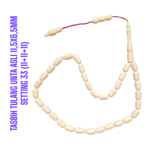 TASBIH TULANG UNTA ASLI 11,5X6,5MM SETTING 33 (11+11+11)