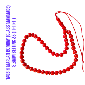 TASBIH MARJAN BOMBAY (GLASS MANMADE) 8,3MM SETTING 33 (11+11+11)
