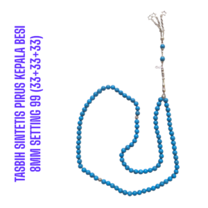 TASBIH SINTETIS PIRUS KEPALA BESI 8MM SETTING 99 (33+33+33)