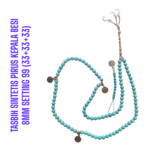 TASBIH SINTETIS PIRUS KEPALA BESI 8MM SETTING 99 (33+33+33)