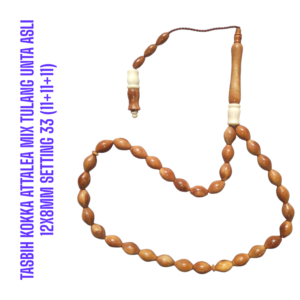 TASBIH KOKKA ATTALEA MIX TULANG UNTA ASLI 12X8MM SETTING 33 (11+11+11)