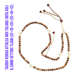 TASBIH KOKKA ATTALEA MIX TULANG UNTA ASLI 8,5MM SETTING TIJANI (12+18+20+20+18+12)