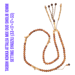TASBIH KOKKA ATTALEA MIX OUD SHOLIB 10MM SETTING SYADZILI (33+17+17+33)