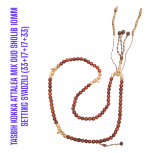 TASBIH KOKKA ATTALEA MIX OUD SHOLIB 10MM SETTING SYADZILI (33+17+17+33)