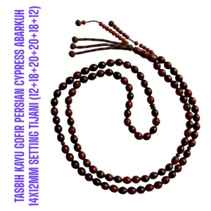 TASBIH KAYU GOFIR PERSIAN CYPRESS ABARKUH 14X12MM
SETTING TIJANI (12+18+20+20+18+12)