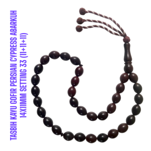 TASBIH KAYU GOFIR PERSIAN CYPRESS ABARKUH 14X11MM SETTING 33 (11+11+11)