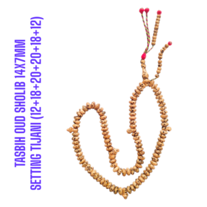 TASBIH OUD SHOLIB MESIR 14X7MM SETTING TIJANI (12+18+20+20+18+12)