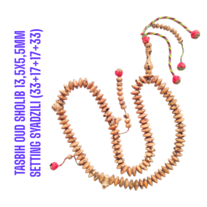 TASBIH OUD SHOLIB MESIR 13,5X5,5MM SETTING SYADZILI (33+17+17+33)