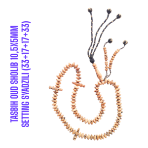 TASBIH OUD SHOLIB MESIR 10,5X5MM SETTING SYADZILI (33+17+17+33)