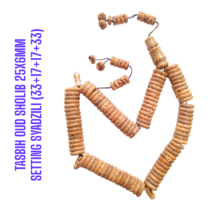 TASBIH OUD SHOLIB MESIR 25X6MM SETTING SYADZILI (33+17+17+33)