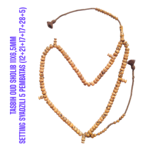TASBIH OUD SHOLIB MESIR 11X6,5MM SETTING SYADZILI 5 PEMBATAS (12+21+17+17+28+5)