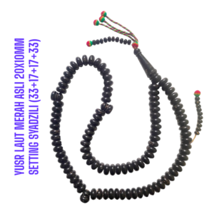 YUSR LAUT MERAH ASLI 20X10MM SETTING SYADZILI (33+17+17+33)