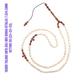 TASBIH TULANG UNTA ASLI MIX KOKKA ATTALEA 7,5X4,5MM SETTING 99 (33+33+33)