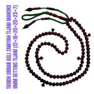 TASBIH KAYU UNNAB ASLI ZAWIYAH TIJANI MAROKO 9MM SETTING TIJANI (12+18+20+20+23+7)