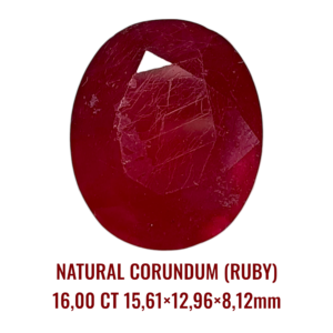 LOOSESTONE NATURAL CORUNDUM RUBY (YAQOOT) 16,00 CT 15,61×12,96×8,12mm (Include Memo Aviannoor Gems Lab)