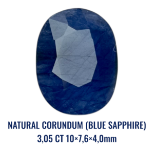 NATURAL CORUNDUM (BLUE SAPPHIRE) 3,05 CT 10×7,6×4,0mm