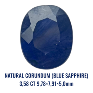 NATURAL CORUNDUM (BLUE SAPPHIRE) 3,58 CT 9,78×7,91×5,0mm (Include Memo Aviannoor Gems Lab)