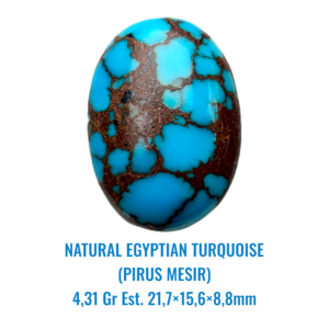 LOOSESTONE NATURAL EGYPTIAN TURQUOISE (PIRUS MESIR) 4,31 Gr Est. 21,7×15,6×8,8mm