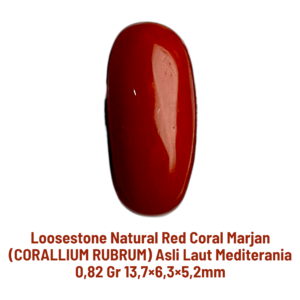 LOOSESTONE NATURAL RED CORAL MARJAN (CORALLIUM RUBRUM) 0,82 gr 13,7×6,3×5,2mm