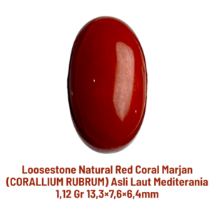 LOOSESTONE NATURAL RED CORAL MARJAN (CORALLIUM RUBRUM) 1,12 gr 13,3×7,6×6,4mm