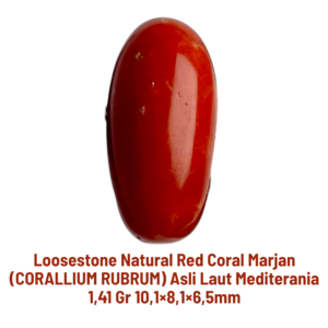 LOOSESTONE NATURAL RED CORAL MARJAN (CORALLIUM RUBRUM) 1,41 gr 10,1×8,1×6,5mm