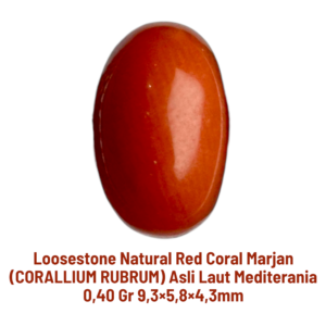 LOOSESTONE NATURAL RED CORAL MARJAN (CORALLIUM RUBRUM) 0,40 gr 9,3×5,8×4,3mm