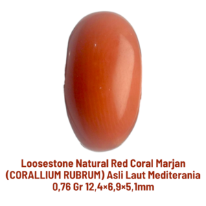 LOOSESTONE NATURAL RED CORAL MARJAN (CORALLIUM RUBRUM) 0,76 gr 12,4×6,9×5,1mm