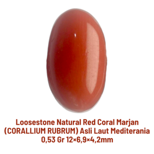 LOOSESTONE NATURAL RED CORAL MARJAN (CORALLIUM RUBRUM) 0,53 gr 12×6,9×4,2mm