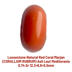 LOOSESTONE NATURAL RED CORAL MARJAN (CORALLIUM RUBRUM) 0,74 gr 12,3×6,6×5,5mm
